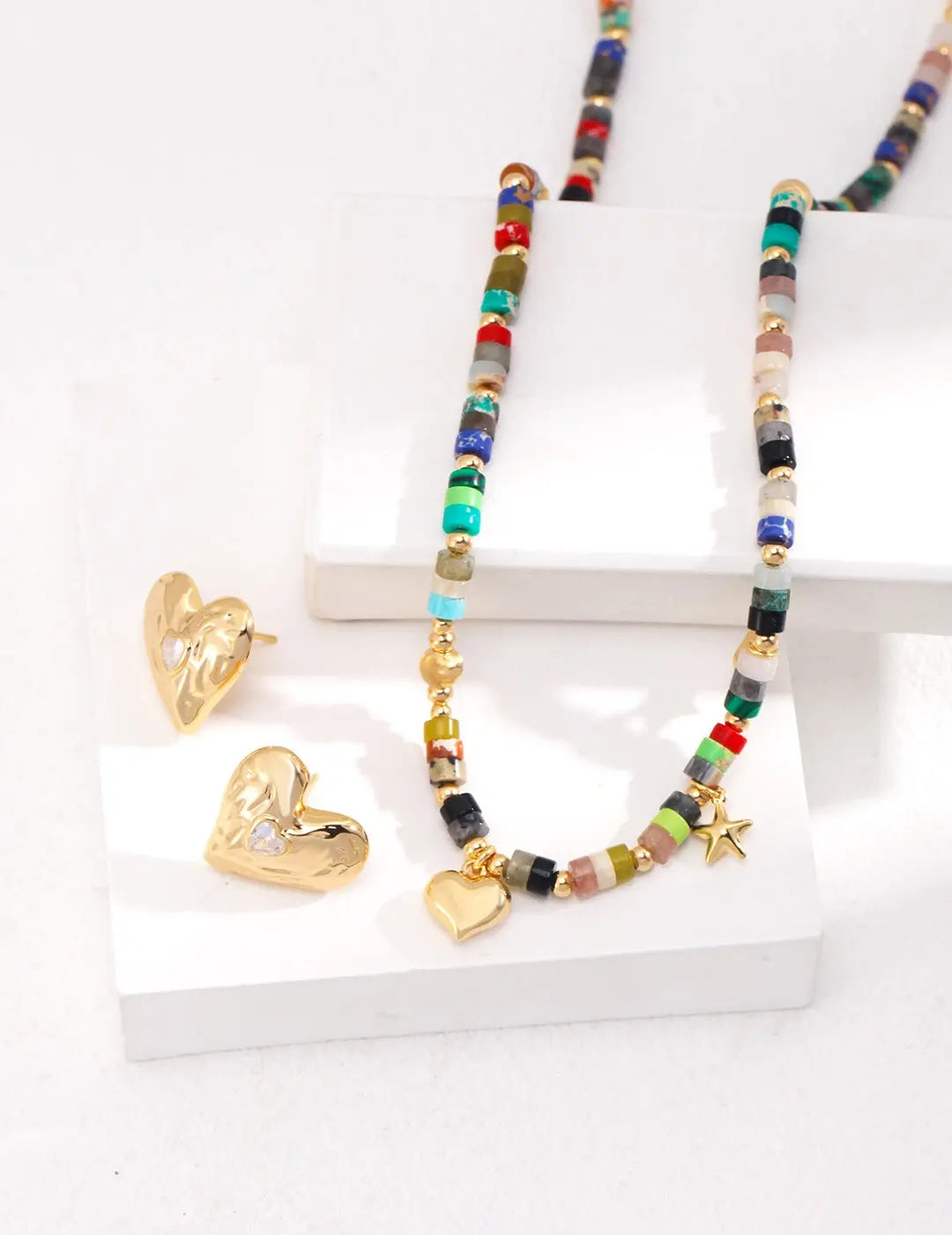 Multicolored Seed Bead Necklace - Memoriex