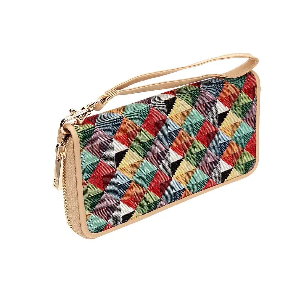 Multicoloured Triangle - Long Zip Purse-1