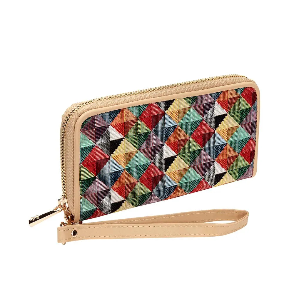 Multicoloured Triangle - Long Zip Purse-2