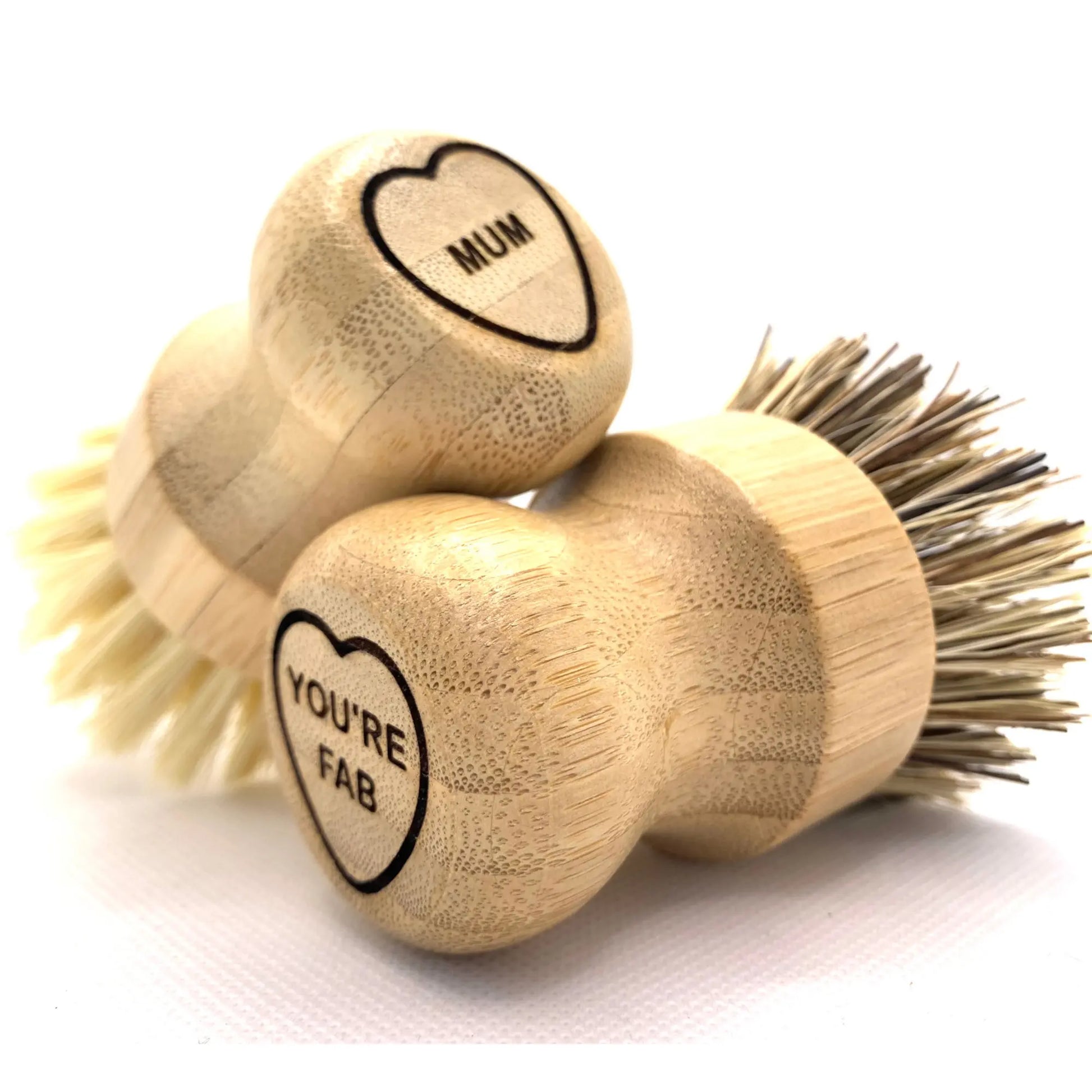 Mum 'You're Fab' Scrubbing Brushes | Natural Plant Based Bamboo Kitchen Cleaning Brushes-0