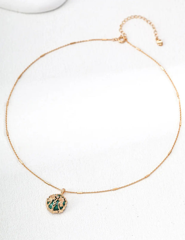 Mythic Winged Victory Arrow Malachite Necklace-0