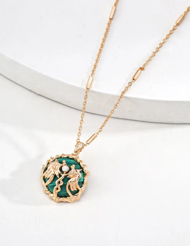 Mythic Winged Victory Arrow Malachite Necklace-1