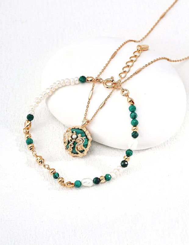 Mythic Winged Victory Arrow Malachite Necklace-2