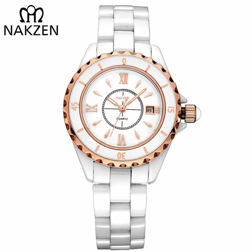 NAKZEN Brand Fashion Casual Women Quartz Watches Waterproof Ceramic Watch Female Clock Girl Gift relogio feminino Wristwatch-0