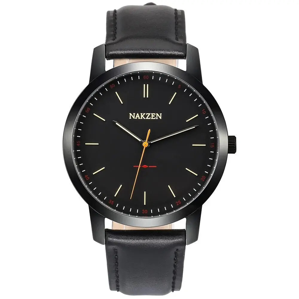 NAKZEN Fashion Male Quartz Watches Leather Watchband Business Wrist watch Waterproof Sport Men Watch Clock Relogio Masculino-6