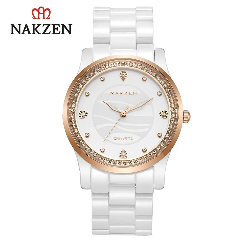 NAKZEN New Design Women Watches Elegant Ceramics Reloj Mujer Japanese Quartz Movement Clock for Ladies Luxury Relogio Feminino-1