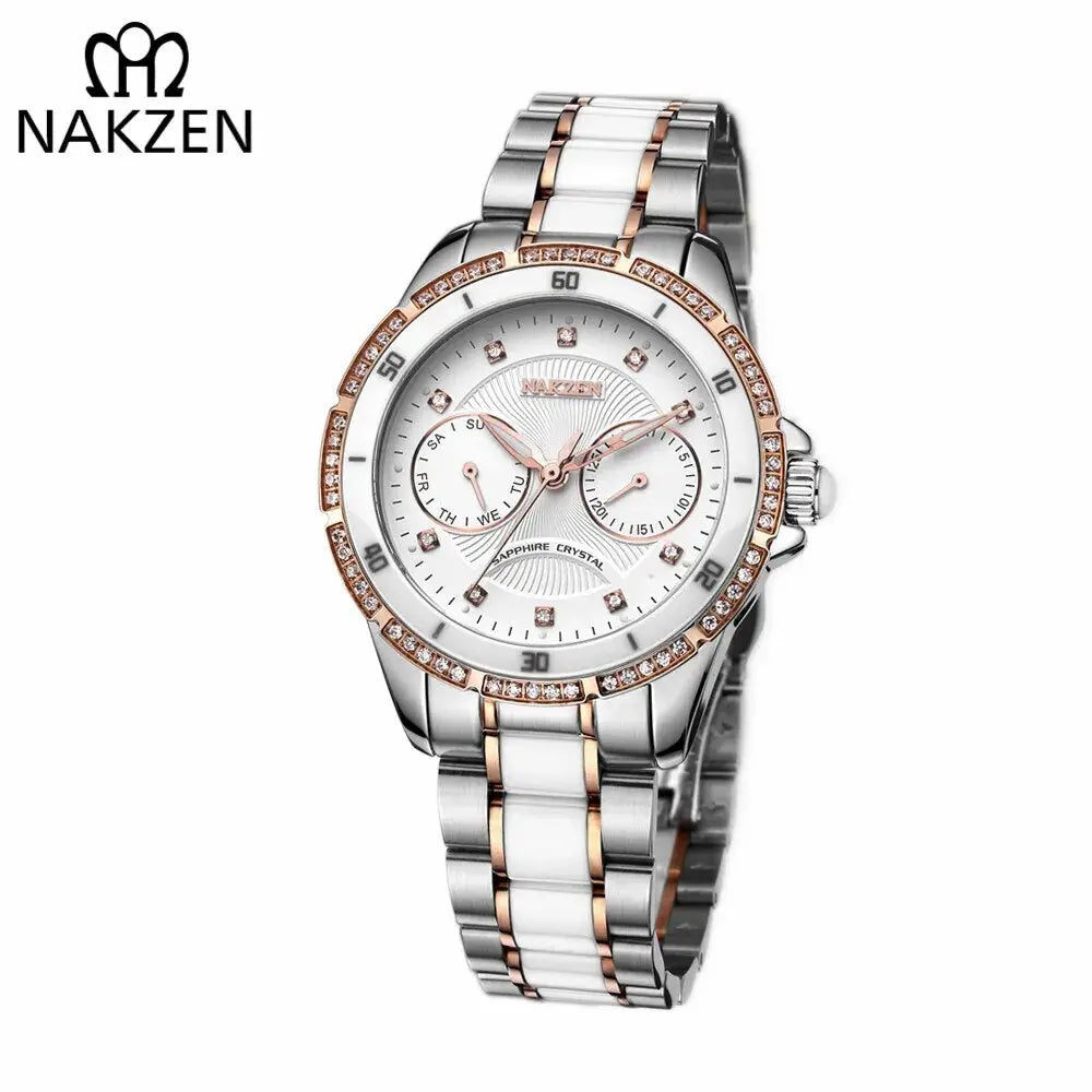 NAKZEN Women Fashion Ceramic Quartz Watch Ladies Casual Dress Diamond Watches Luxury Brand Wristwatches Feminino Montre Relogio-0