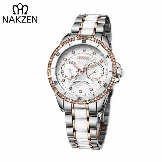 NAKZEN Women Fashion Ceramic Quartz Watch Ladies Casual Dress Diamond Watches Luxury Brand Wristwatches Feminino Montre Relogio-0