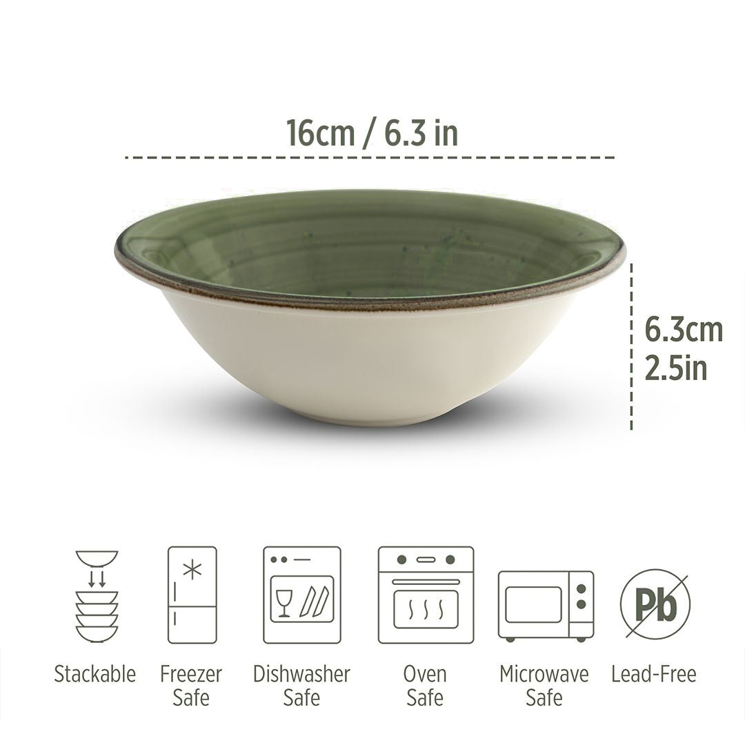 Porcelain Soup-Cereal Bowl Pebble Pistachio Green 14cm-3