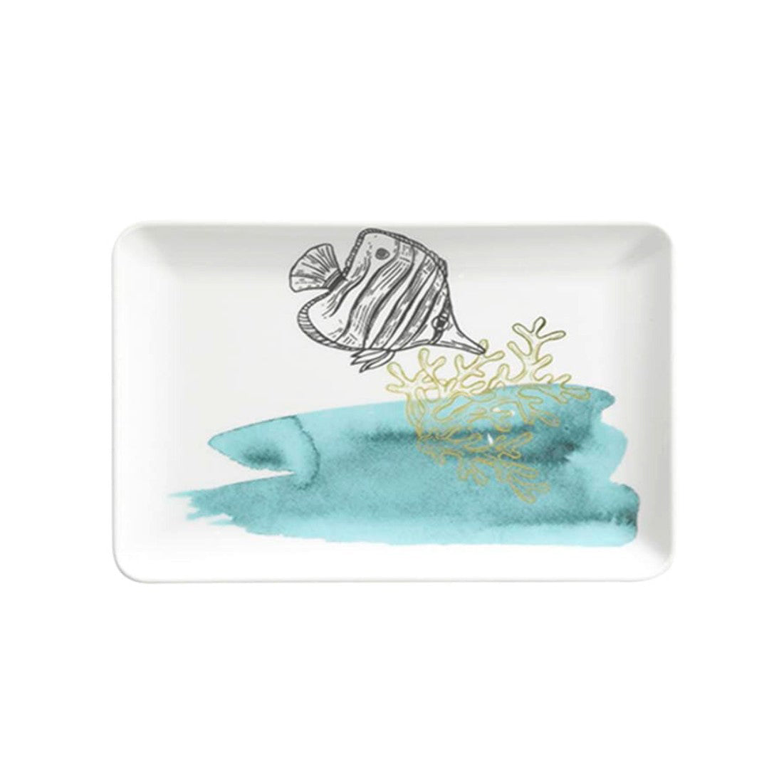 Porcelain Side Plate Nature Marine Fish 18cm-0