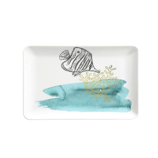 Porcelain Side Plate Nature Marine Fish 18cm-0