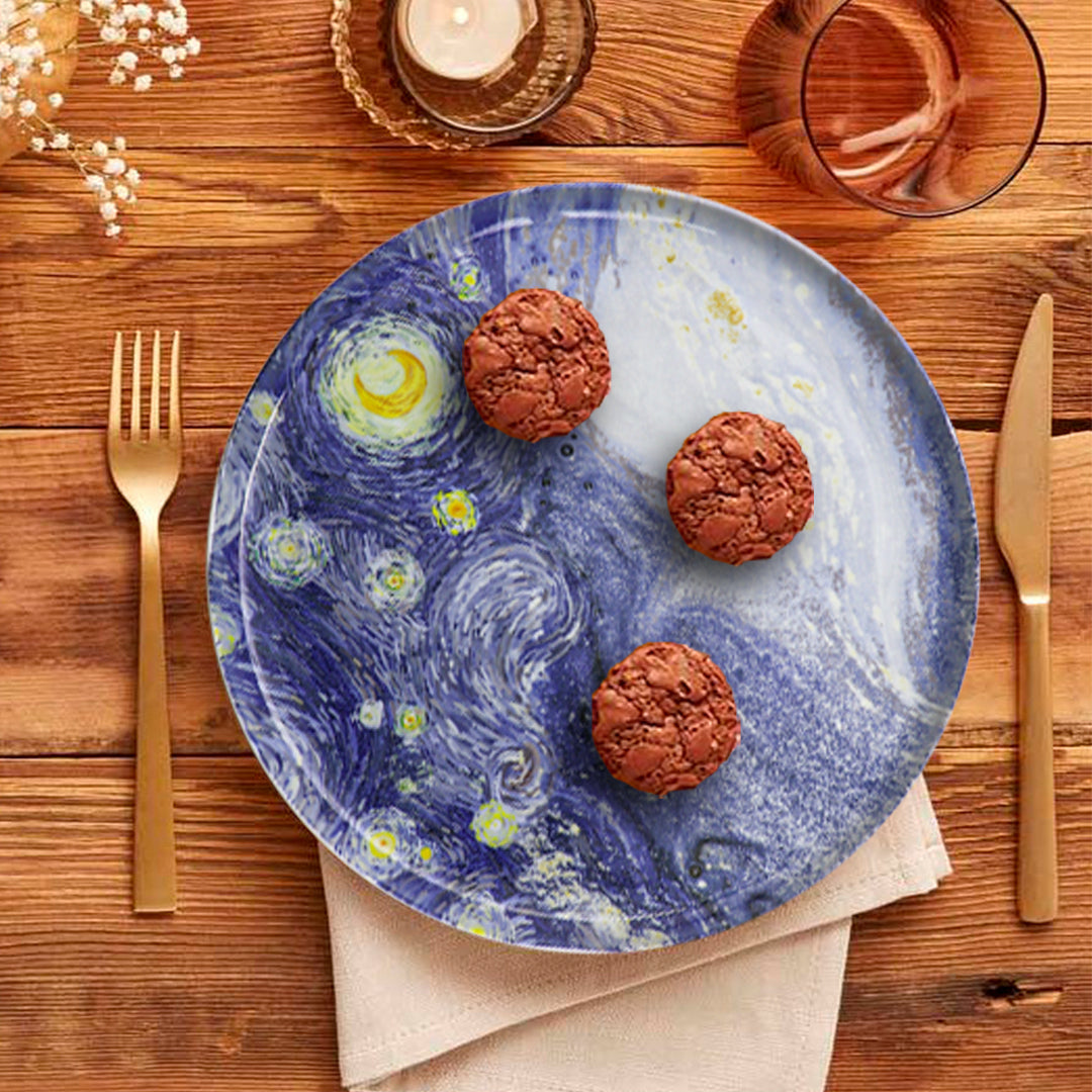 Porcelain Serving Plate&Platter Designer Van Gogh Starry Night 26cm-1