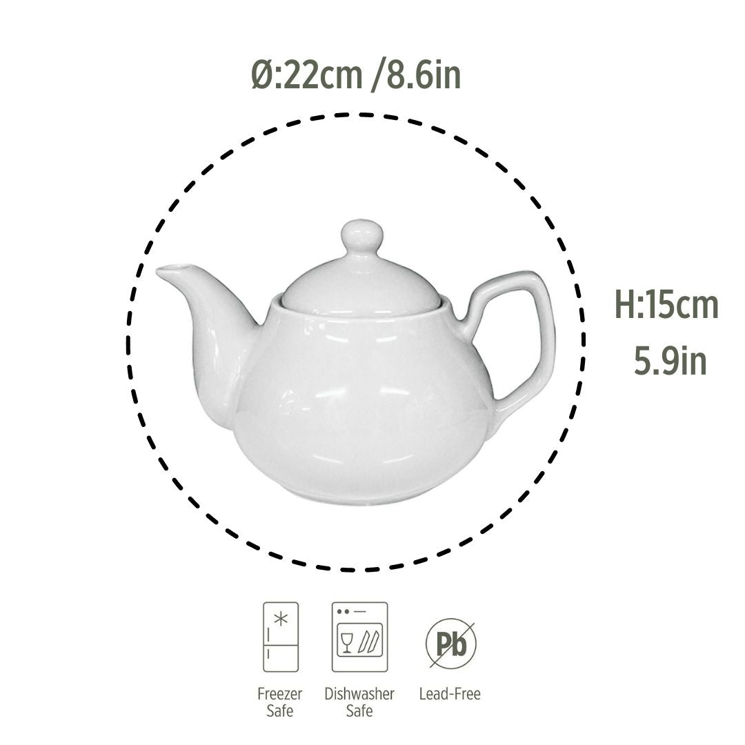 Porcelain Tea Pot White 15cm-1