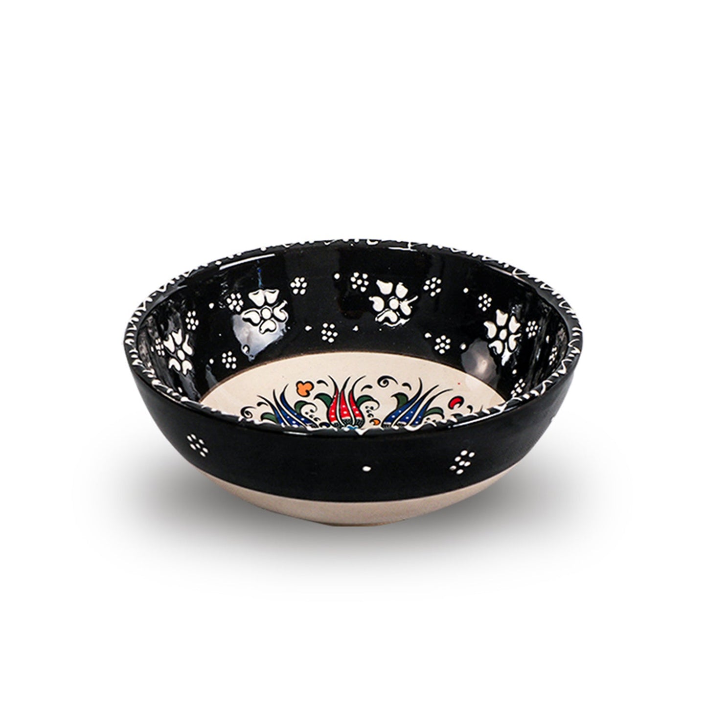 Handmade Ceramic Bowl Tulip Black 15cm-0