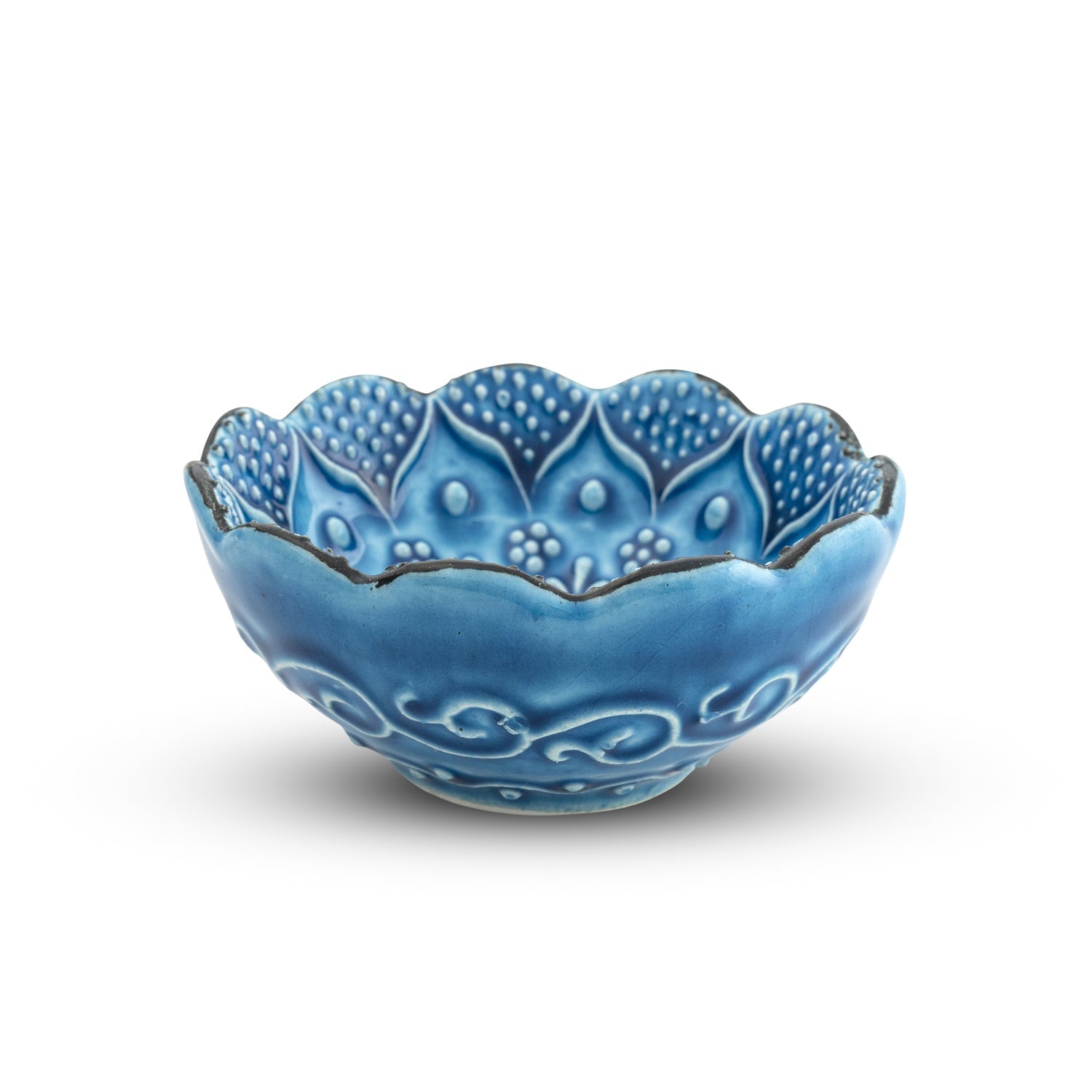 Handmade Ceramic Bowl Ocean Blue 8cm-0