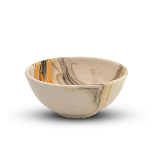 Handmade Ceramic Bowl Mocha Yellow&Brown 8cm-0