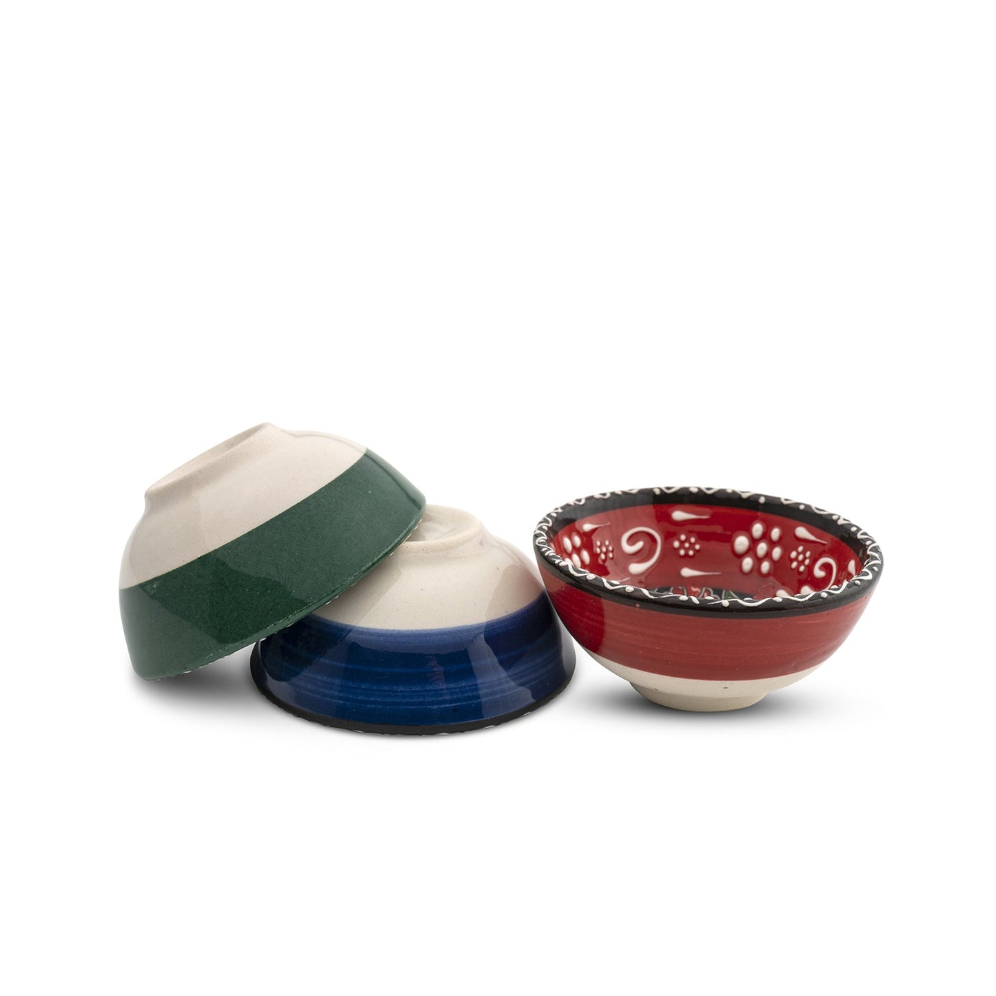 Handmade Ceramic Bowls Set of 6 Mexican 8cm-3