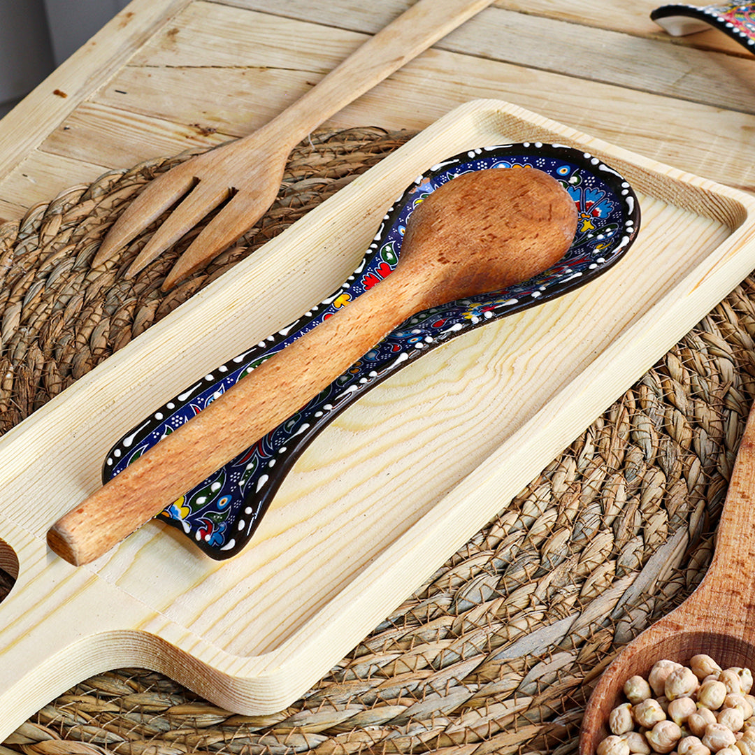 Ceramic Spoon Rest Tulip Navy 24cm-2