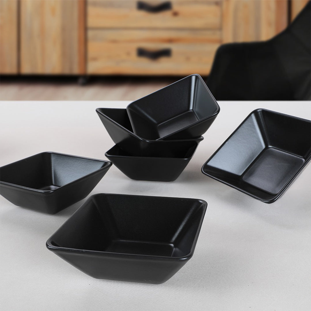 Ceramic Snack&Dip Bowl Black Pearl Black 15cm-1