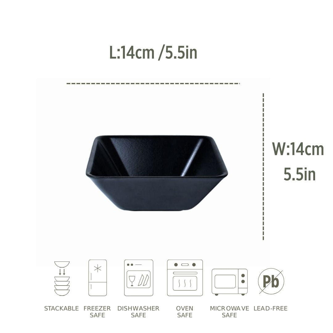 Ceramic Snack&Dip Bowl Black Pearl Black 15cm-2