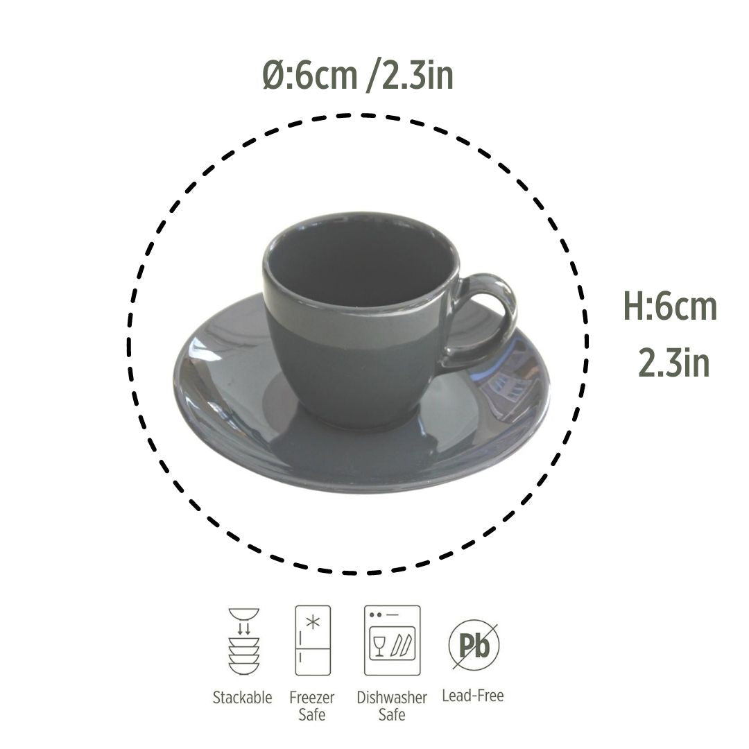 Porcelain Coffee&Tea Cup Espresso Cups Dark Grey-1