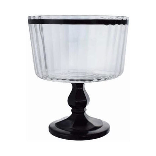 Glass Cake Server with Stand Black 20cm-0