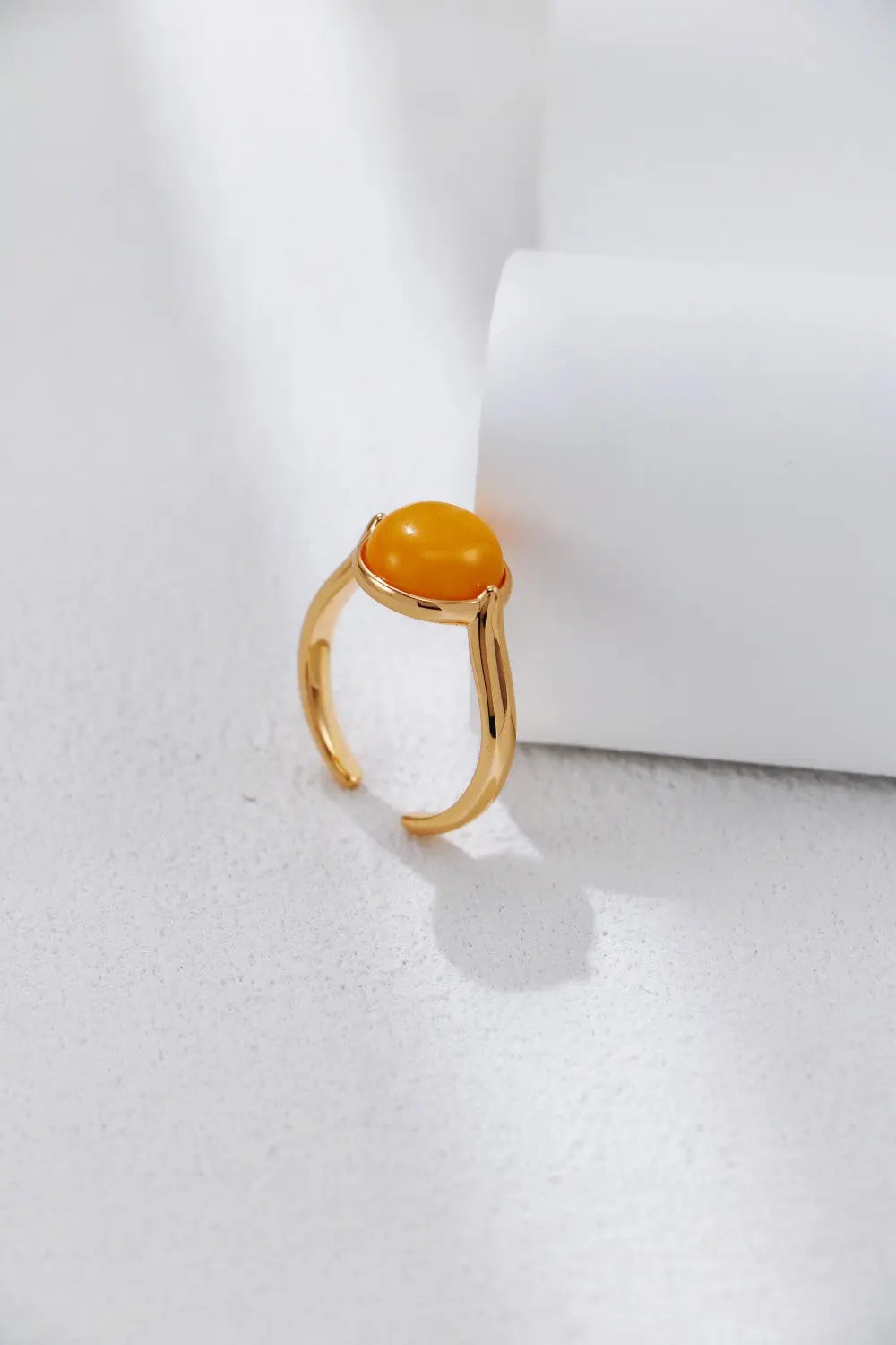 Natural Amber Open Ring-0