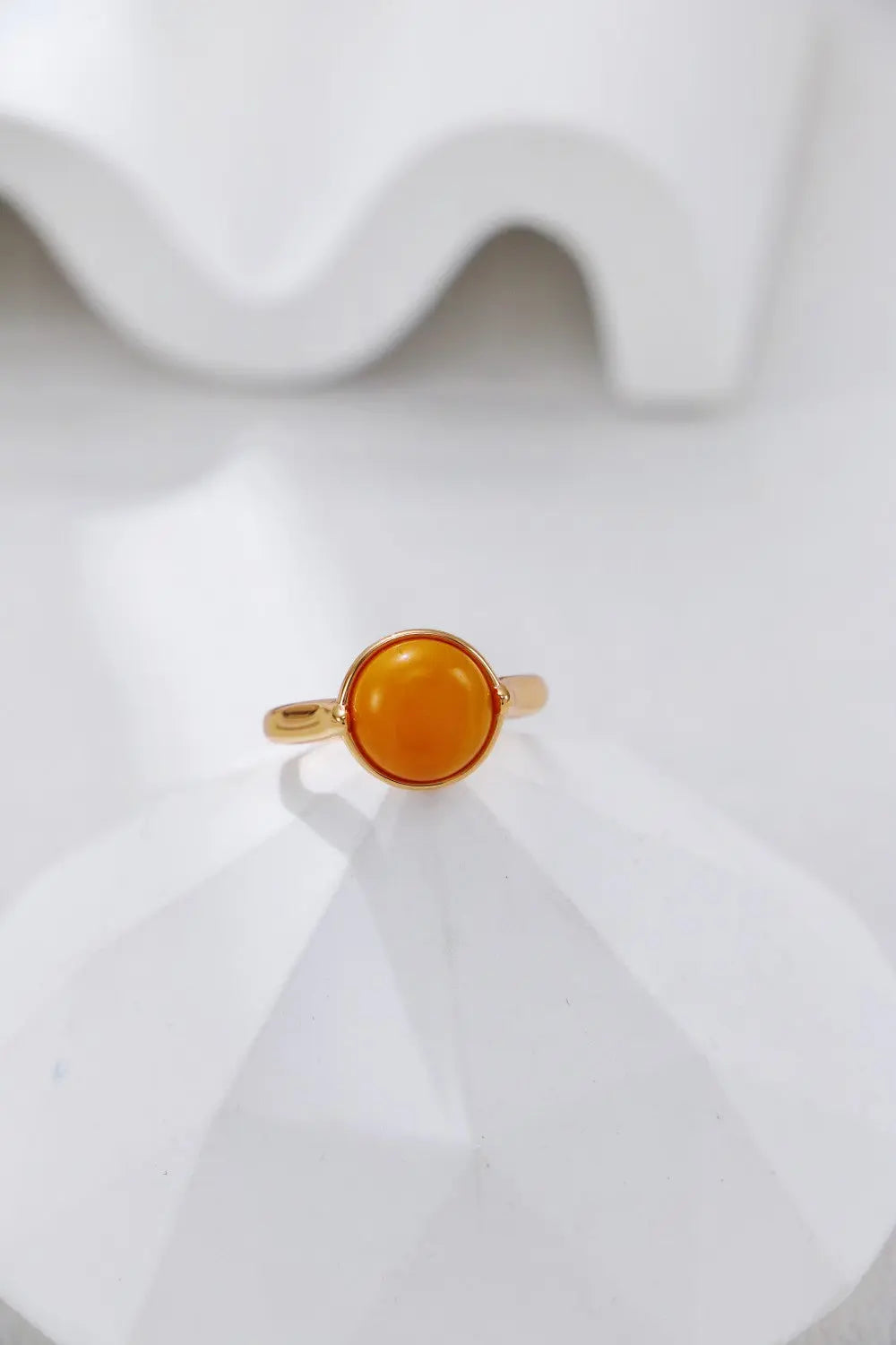 Natural Amber Open Ring-1