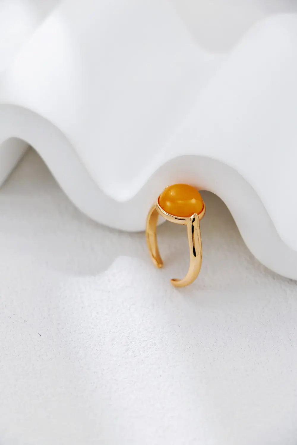 Natural Amber Open Ring-2