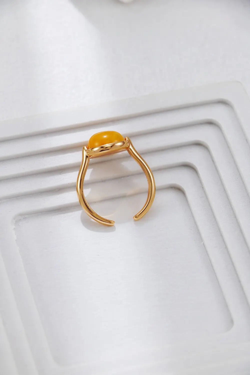 Natural Amber Open Ring-3