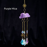 Natural Crystal Agate Cloud Sun Catcher Ornaments Window Sill Forest Garden Wind Chimes Color Lighting Pendant - Memoriex 
