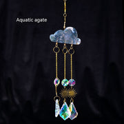 Natural Crystal Agate Cloud Sun Catcher Ornaments Window Sill Forest Garden Wind Chimes Color Lighting Pendant - Memoriex 