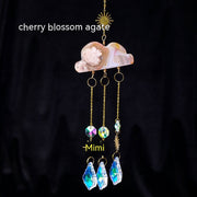 Natural Crystal Agate Cloud Sun Catcher Ornaments Window Sill Forest Garden Wind Chimes Color Lighting Pendant - Memoriex 