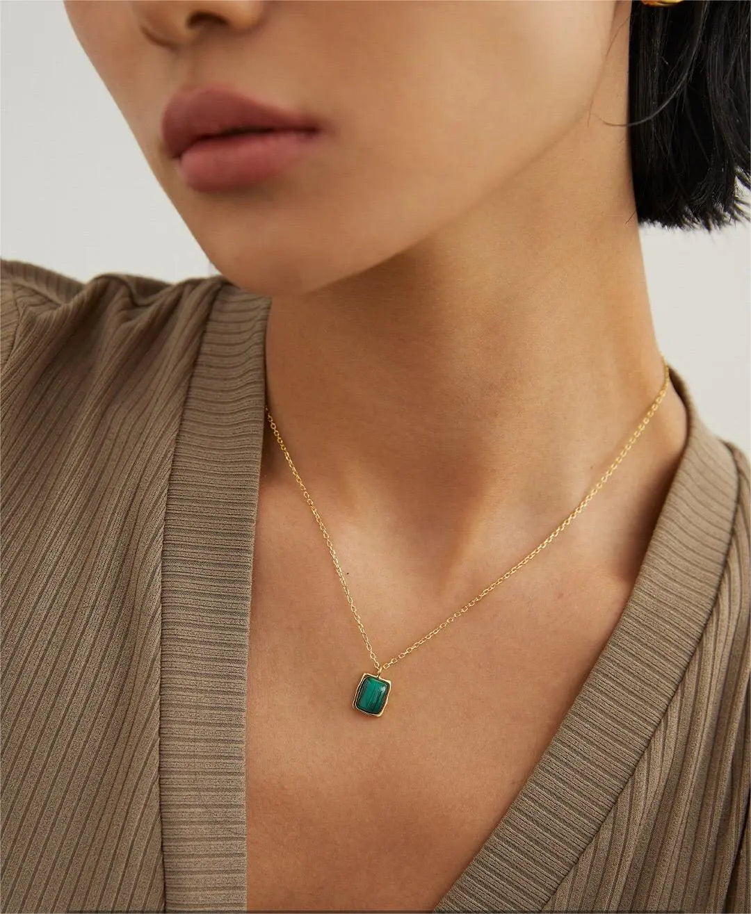 Natural Malachite Pendant Necklace - Memoriex