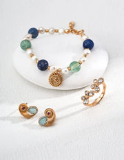 Natural Pearl & Fluorite Bracelet-3