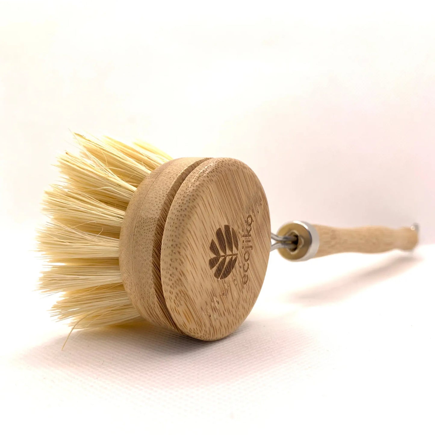 Natural Wooden Dish Brush with Replaceable Head | Natural Kitchen Washing Up Brush with Plant Based Bristles and Detachable Head-4