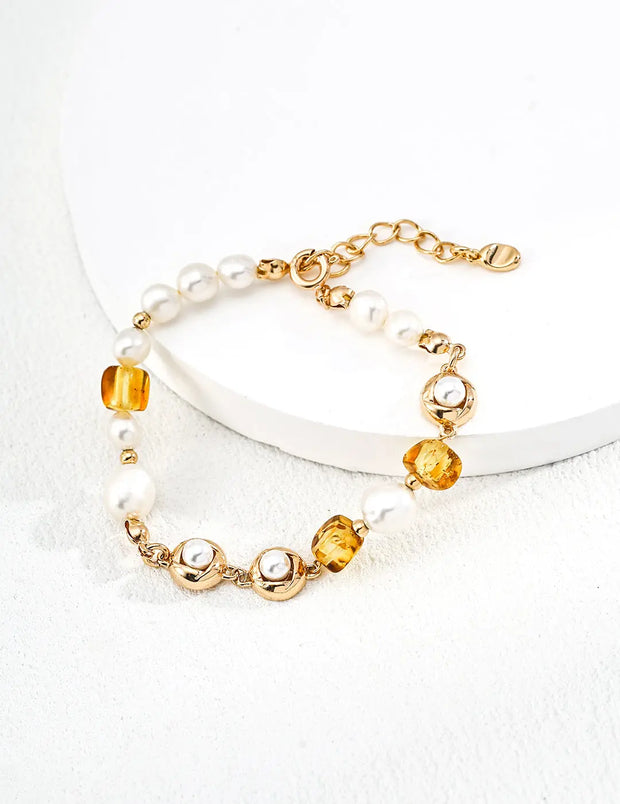 Nature’s Grace Amber & Pearl Bracelet-2