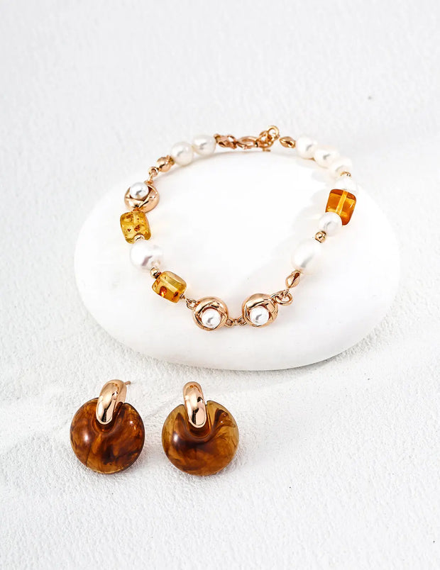 Nature’s Grace Amber & Pearl Bracelet-3