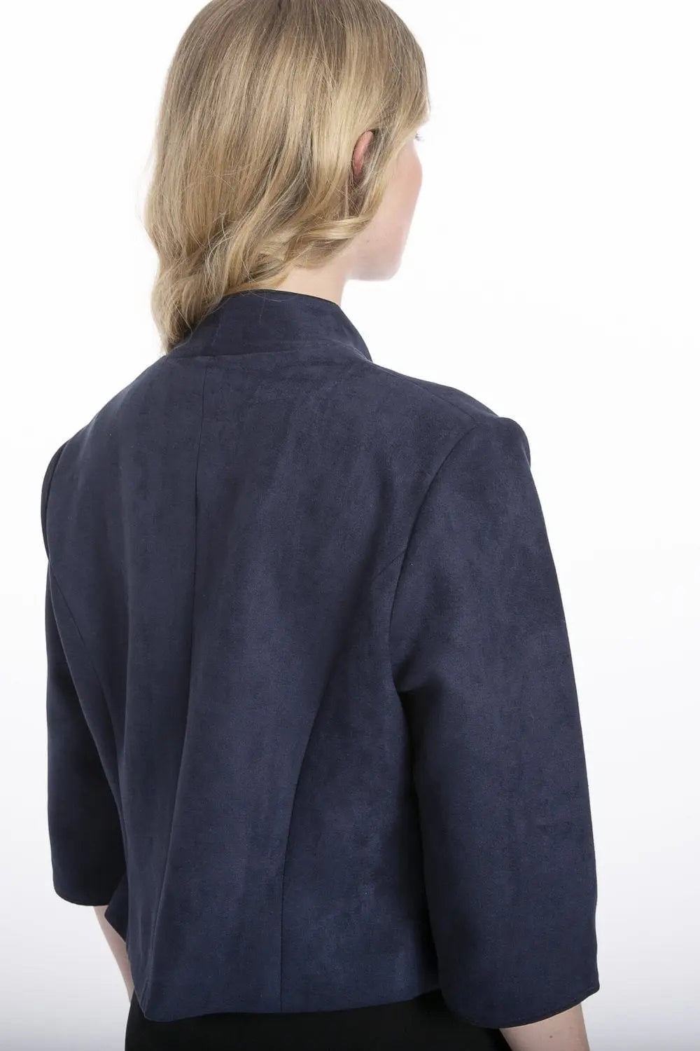 Navy Faux Suede Jacket-1