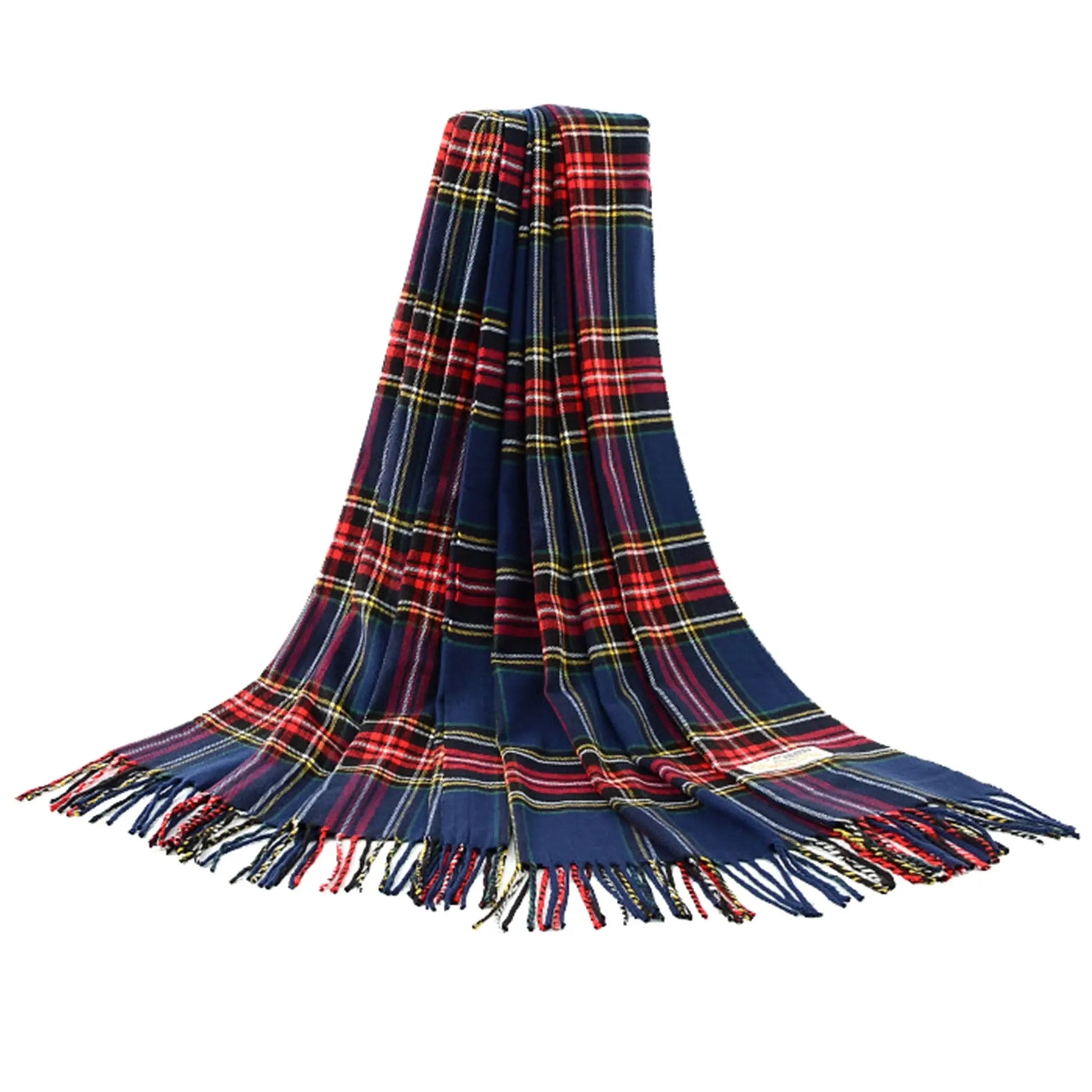 Navy Stewart Tartan - Shawl Scarf-1