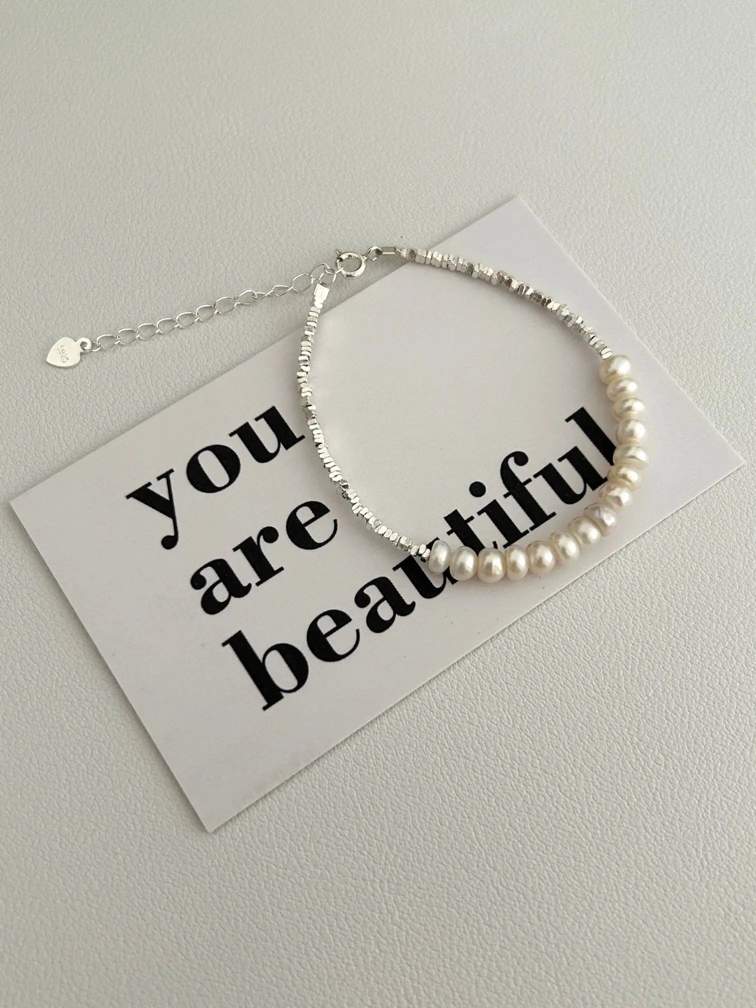 Broken Silver Natural Pearl Bracelet / Necklace-4