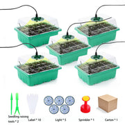 New 6/12 Hole Breathable Light Seedling Box Three Piece Gardening Vegetable Maintenance Seedling Cover Plant Grow Faster - Memoriex 