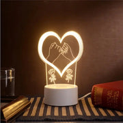 New Acrylic The neon lights 3D stereo Night light Small table lamp Bedside lamp LED lamp Birthday festival children decorate - Memoriex 