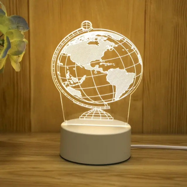 New Acrylic The neon lights 3D stereo Night light Small table lamp Bedside lamp LED lamp Birthday festival children decorate - Memoriex 