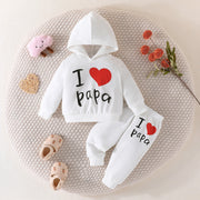 New Baby Love Letter Printed Hoodie Trousers Set - Memoriex 