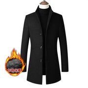 New Brand Autumn Winter 30% Wool Men Thick Coats Stand Collar Male Fashion Wool Blend Jackets Outerwear Smart Casual Trench - Memoriex 