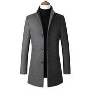 New Brand Autumn Winter 30% Wool Men Thick Coats Stand Collar Male Fashion Wool Blend Jackets Outerwear Smart Casual Trench - Memoriex 