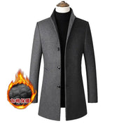 New Brand Autumn Winter 30% Wool Men Thick Coats Stand Collar Male Fashion Wool Blend Jackets Outerwear Smart Casual Trench - Memoriex 