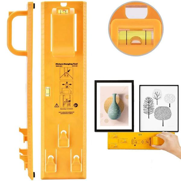 New DIY Photo Frame Level Ruler Picture Frame Hanger Hooks Easy Wall Hanging Tools Photo Hang Levels Ruler Multi-Tool Dropshippe - Memoriex 
