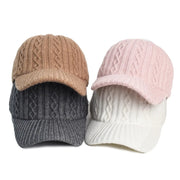 New Fashion Fluffy Baseball Cap Men's Knitted Warm Winter Solid Color Casual Elegant  Hairy Fluff Hat - Memoriex 
